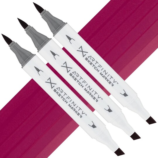 Artfinity; Artfinity Sketch Markers - Set of 3 - Mahogany Red R2-6, Vibrant, Professional, Dye-Based Alcohol Markers for Artists, Drawing, Travel, & More; Category:Alcohol-Based Markers; Image:1